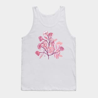 Cottagecore style marigold flowers in beige and pink Tank Top